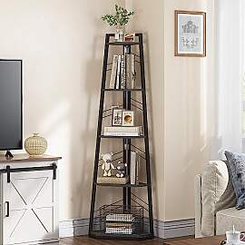 YITAHOME 5-Stöckiges Eck-Bücherregal -