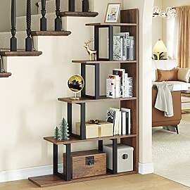 YITAHOME Bücherregal mit 5 Regalen, L-Form,