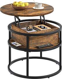 YITAHOME Couchtisch Rund mit Hebeplatte,