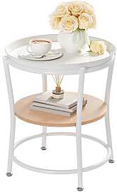 YITAHOME Runder Beistelltisch mit zweistöckigem