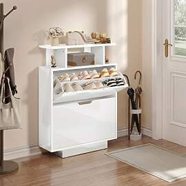 YITAHOME Schuhschrank Schmal Hochglanz,