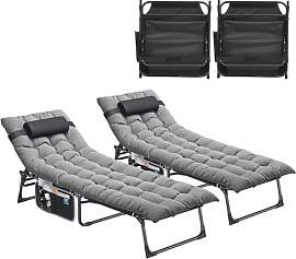 YITAHOME Sonnenliege 2er Set Klappbar mit Kissen