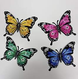 YiYa 4 Stücke Metall Schmetterling Garten