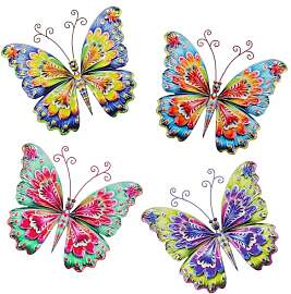 YiYa 4 Stücke Metall Schmetterling Garten