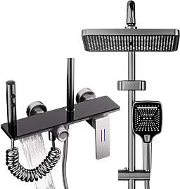 YJYAJIE Duscharmatur Komplett Set, Regendusche mit 