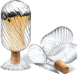 Ymnilian Streichholzhalter aus Glas,Kleine