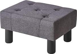 YMYNY Kleine Fußbank Rechteckig aus Leinen -