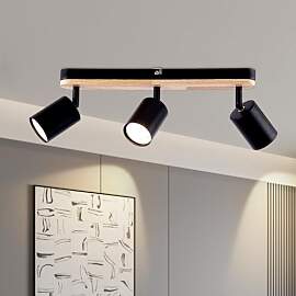 YNFLux LED Deckenstrahler 3 Flammig Schwarz
