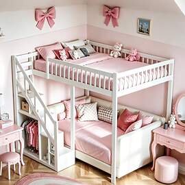 YNYHTER Kinder Etagenbett 90x200cm,Etagenbett