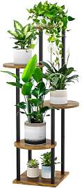 YOCOMEY 5 Tier Hölzern Blumenregal Metall