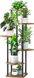 YOCOMEY 6-Tier Hölzern Blumenregal Pflanzenregal, 