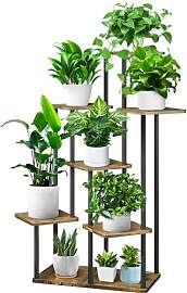 YOCOMEY 7-Tier Hölzern Blumenregal Pflanzenregal, 