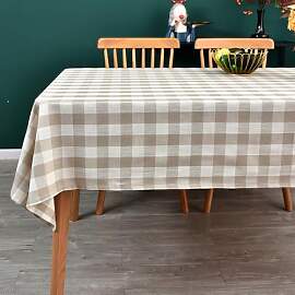 Yofori Tischdecke Kariert, 135x180cm Beige
