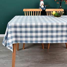 Yofori Tischdecke Kariert, 135x300cm Blau Weiß