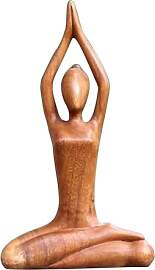 Yoga-Statue aus Holz – Meditierende Figur für