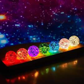 Yolispa Kristallkugel Nachtlicht, 7 bunte