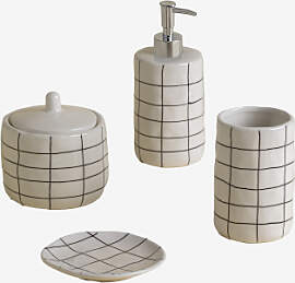 Yolven Badezimmer-set Aus Steinzeug Grau Chrom -