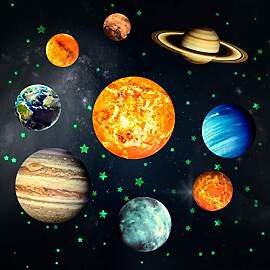 Yosemy 9 Planeten Wandsticker Leuchtaufkleber