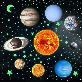 Yosemy Wandsticker Leuchtaufkleber 9 Planeten