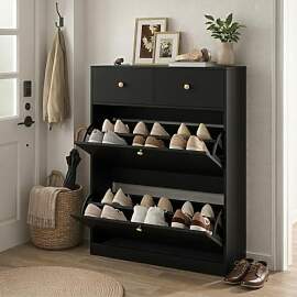 YOURLITE Schuhschrank mit 2 Klappen,Schuhkipper