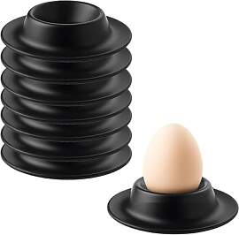 YQYCE 8 Stück Eierbecher Schwarz, Eierbecher,
