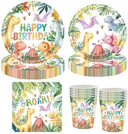 YRsorn Dino Geburtstag Deko Partygeschirr - Dino