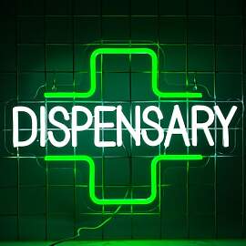 YSUIEC Dispensary Neon Schild, Grünes Kreuz