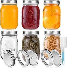 YUEYEE Meal Prep Gläser 6er Einmachglas 450ml aus 