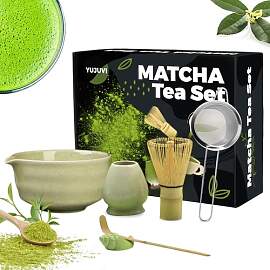 YUJUVI Matcha Tea Set Matcha Set 6-Teiliges Set