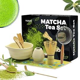 YUJUVI Matcha Tea Set Matcha Set 9-Teiliges Set