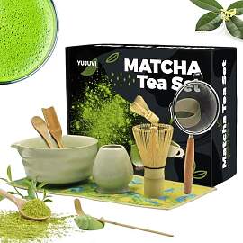 YUJUVI Matcha Tea Set Matcha Set 9-Teiliges Set