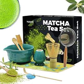 YUJUVI Matcha Tea Set Matcha Set 9-Teiliges Set