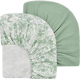 Yukkidds 2er Set Spannbettlaken 70x140cm Musselin