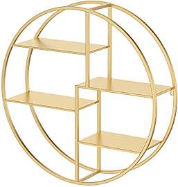 Yumyolk Wandregal, goldfarben, rund, 60 cm –