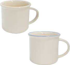 YunBey 2-teiliges Creme-Keramik Tassen-Set, Retro