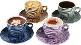 Yundu 250ml Cappuccino Tassen 4er Set, Modern