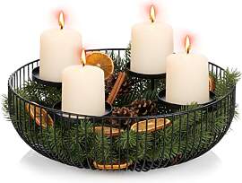 Yunkctuk Modern Metallene Kranz Kerzenhalter mit 4 