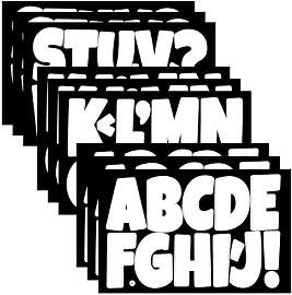 Yuomeaz 9 Blatt Buchstaben Aufkleber, 8 cm Weiße