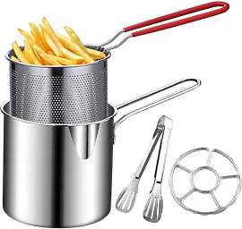 yupeuooe Mini Friteuse Edelstahltopf mit