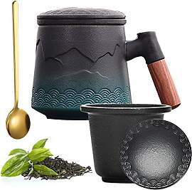 Yuragim Teetasse mit Deckel und Sieb,400ml
