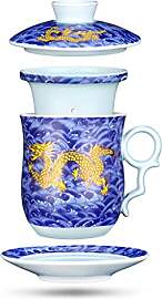 YURROAD 400ml Chinesische Teetasse, 4 in 1 Tee