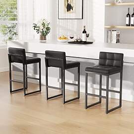 YUUIJOAA Barhocker mit Rückenlehne 3er Set