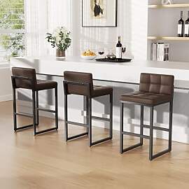 YUUIJOAA Barhocker mit Rückenlehne 3er Set