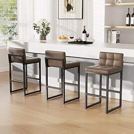 YUUIJOAA Barhocker mit Rückenlehne 3er Set