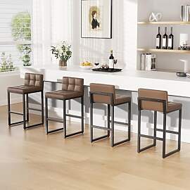 YUUIJOAA Barhocker mit Rückenlehne 4er Set