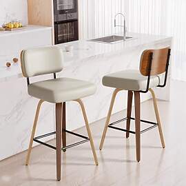 YUUIJOAA Drehbarer Barhocker 2er Set mit