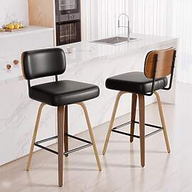 YUUIJOAA Drehbarer Barhocker 2er Set mit