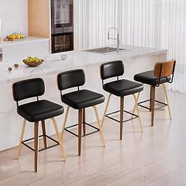 YUUIJOAA Drehbarer Barhocker 4er Set mit