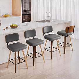 YUUIJOAA Drehbarer Barhocker 4er Set mit