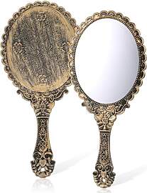 YUWJOOWEE Retro Bronze Vintage Handspiegel mit